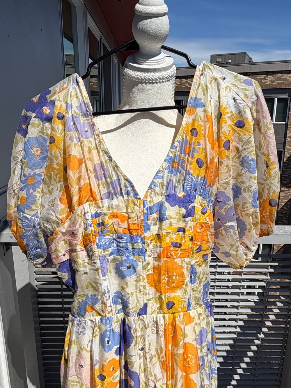 NWT & Other Stories linen blend bustier midi dress in floral size S